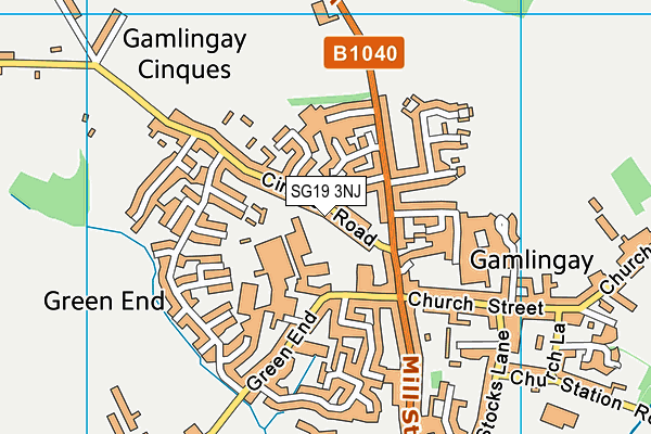 SG19 3NJ map - OS VectorMap District (Ordnance Survey) SG19 3NJ map - OS VectorMap District (Ordnance Survey)