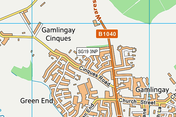 SG19 3NP map - OS VectorMap District (Ordnance Survey) SG19 3NP map - OS VectorMap District (Ordnance Survey)