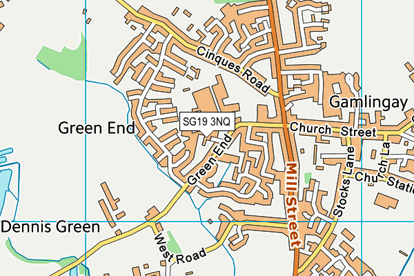 SG19 3NQ map - OS VectorMap District (Ordnance Survey) SG19 3NQ map - OS VectorMap District (Ordnance Survey)