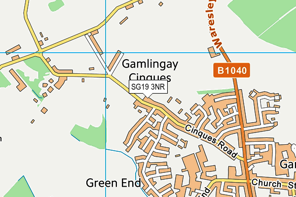 SG19 3NR map - OS VectorMap District (Ordnance Survey)