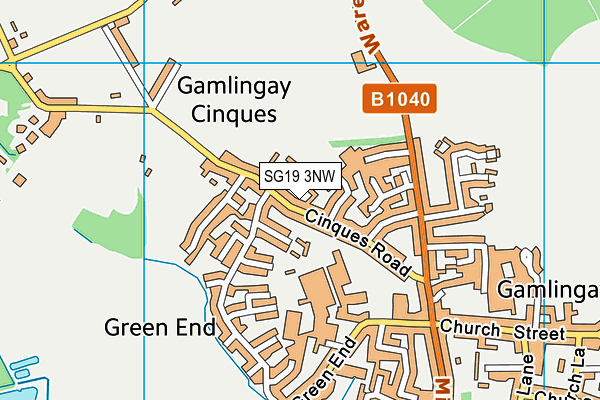 SG19 3NW map - OS VectorMap District (Ordnance Survey) SG19 3NW map - OS VectorMap District (Ordnance Survey)