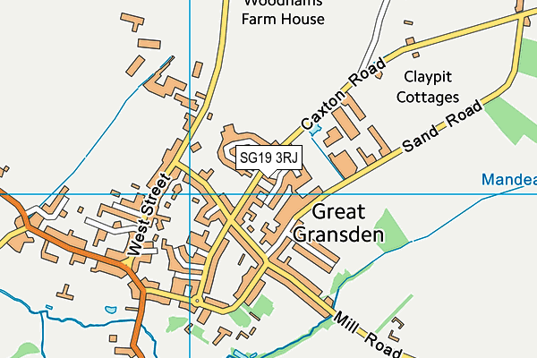 SG19 3RJ map - OS VectorMap District (Ordnance Survey) SG19 3RJ map - OS VectorMap District (Ordnance Survey)