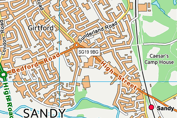 SG19 9BG map - OS VectorMap District (Ordnance Survey) SG19 9BG map - OS VectorMap District (Ordnance Survey)