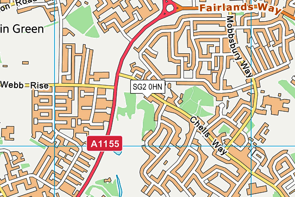 SG2 0HN map - OS VectorMap District (Ordnance Survey)