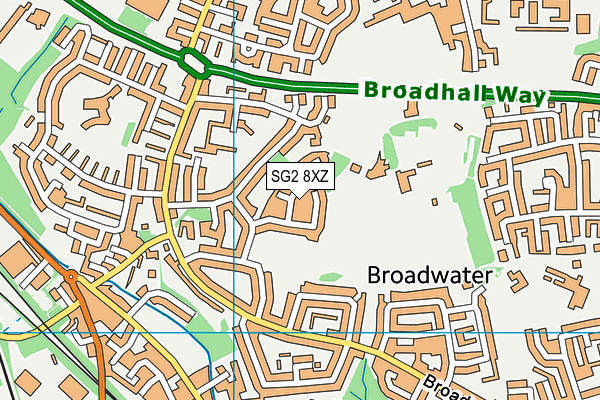 SG2 8XZ map - OS VectorMap District (Ordnance Survey)