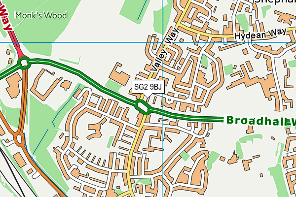 SG2 9BJ map - OS VectorMap District (Ordnance Survey) SG2 9BJ map - OS VectorMap District (Ordnance Survey)