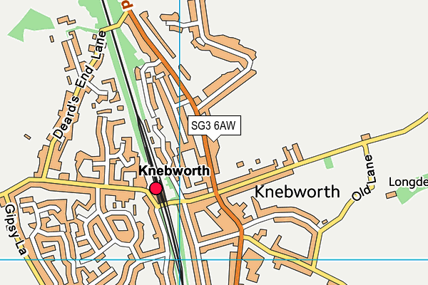 SG3 6AW map - OS VectorMap District (Ordnance Survey)