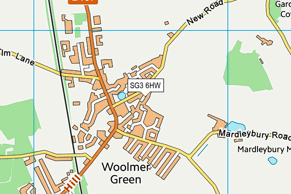 SG3 6HW map - OS VectorMap District (Ordnance Survey)