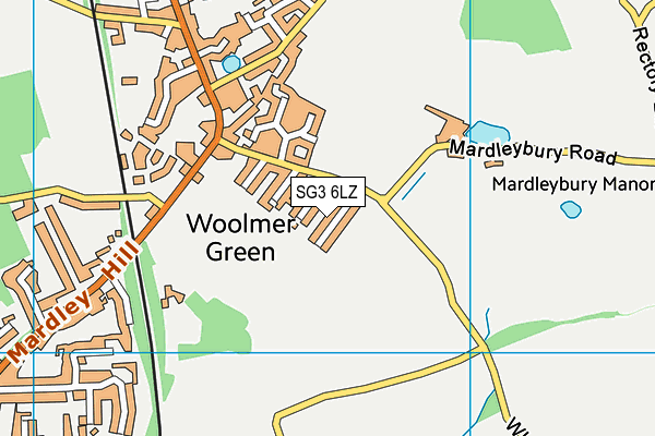 SG3 6LZ map - OS VectorMap District (Ordnance Survey)