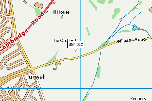 SG4 0LX map - OS VectorMap District (Ordnance Survey)