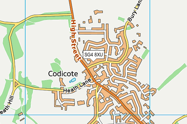 SG4 8XU map - OS VectorMap District (Ordnance Survey)