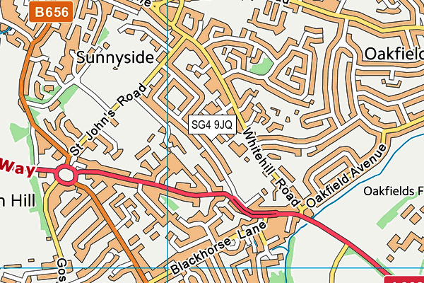 SG4 9JQ map - OS VectorMap District (Ordnance Survey) SG4 9JQ map - OS VectorMap District (Ordnance Survey)