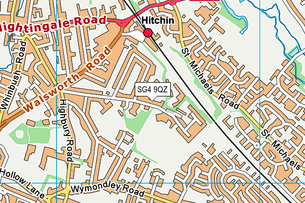 SG4 9QZ map - OS VectorMap District (Ordnance Survey)