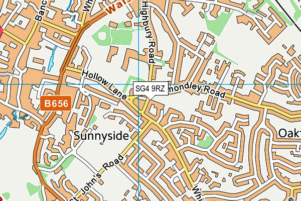 SG4 9RZ map - OS VectorMap District (Ordnance Survey)