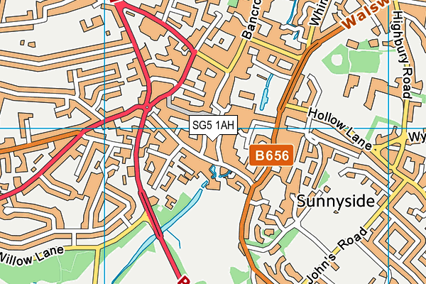SG5 1AH map - OS VectorMap District (Ordnance Survey) SG5 1AH map - OS VectorMap District (Ordnance Survey)