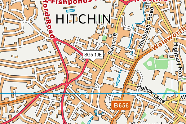 SG5 1JE map - OS VectorMap District (Ordnance Survey)