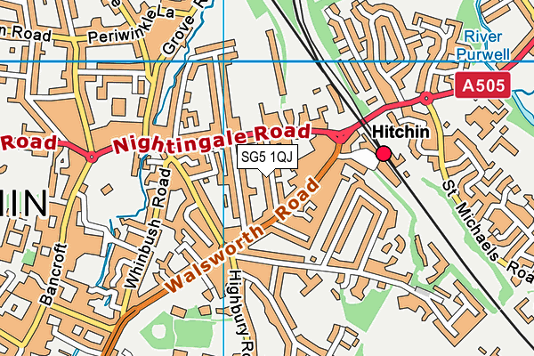 SG5 1QJ map - OS VectorMap District (Ordnance Survey)
