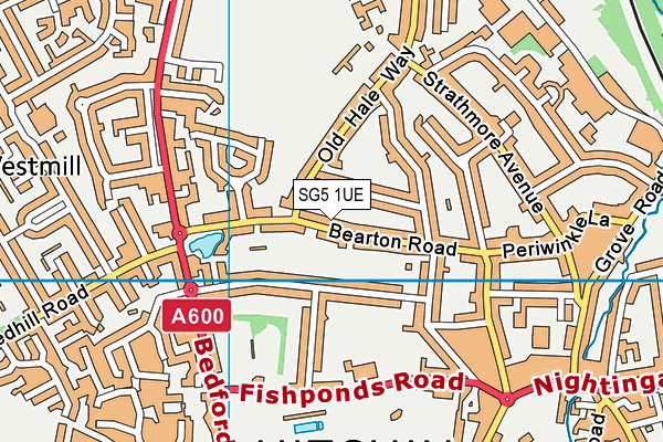 SG5 1UE map - OS VectorMap District (Ordnance Survey) SG5 1UE map - OS VectorMap District (Ordnance Survey)