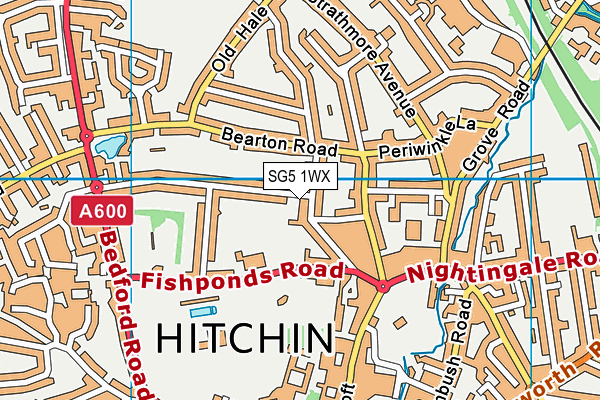 SG5 1WX map - OS VectorMap District (Ordnance Survey) SG5 1WX map - OS VectorMap District (Ordnance Survey)