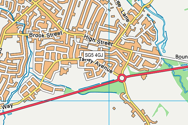 SG5 4GJ map - OS VectorMap District (Ordnance Survey)