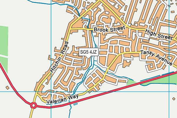 SG5 4JZ map - OS VectorMap District (Ordnance Survey) SG5 4JZ map - OS VectorMap District (Ordnance Survey)