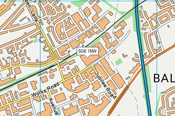 SG6 1NW map - OS VectorMap District (Ordnance Survey)