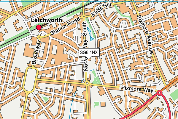 SG6 1NX map - OS VectorMap District (Ordnance Survey) SG6 1NX map - OS VectorMap District (Ordnance Survey)