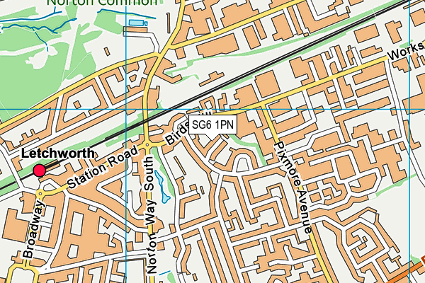 SG6 1PN map - OS VectorMap District (Ordnance Survey) SG6 1PN map - OS VectorMap District (Ordnance Survey)