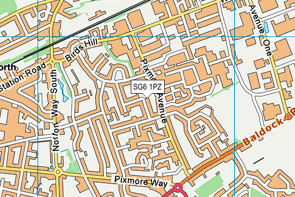 SG6 1PZ map - OS VectorMap District (Ordnance Survey) SG6 1PZ map - OS VectorMap District (Ordnance Survey)