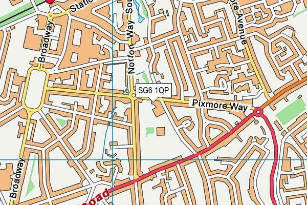 SG6 1QP map - OS VectorMap District (Ordnance Survey)