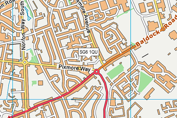 SG6 1QU map - OS VectorMap District (Ordnance Survey)