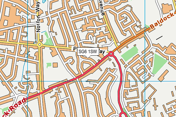 SG6 1SW map - OS VectorMap District (Ordnance Survey) SG6 1SW map - OS VectorMap District (Ordnance Survey)