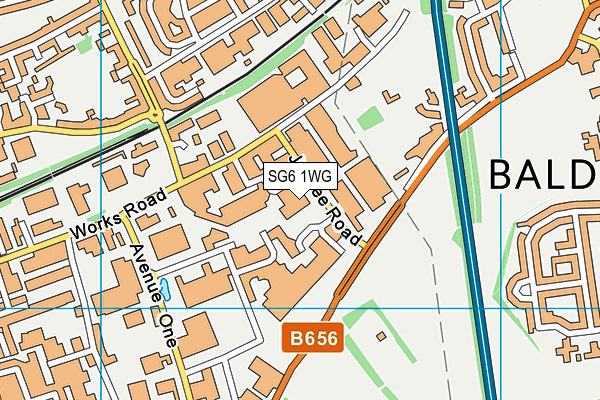 SG6 1WG map - OS VectorMap District (Ordnance Survey)
