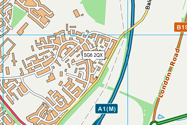 SG6 2QX map - OS VectorMap District (Ordnance Survey) SG6 2QX map - OS VectorMap District (Ordnance Survey)