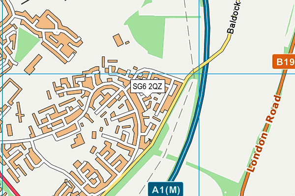 SG6 2QZ map - OS VectorMap District (Ordnance Survey) SG6 2QZ map - OS VectorMap District (Ordnance Survey)