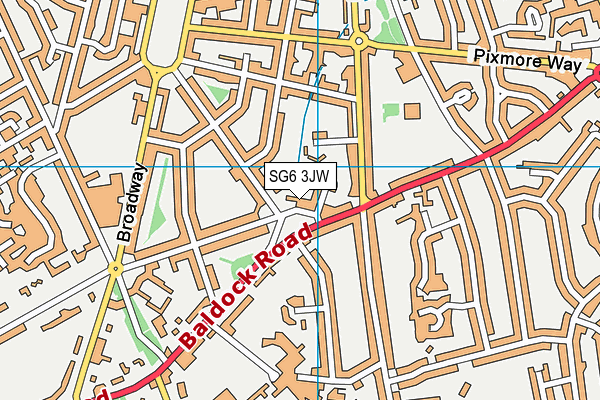 SG6 3JW map - OS VectorMap District (Ordnance Survey)