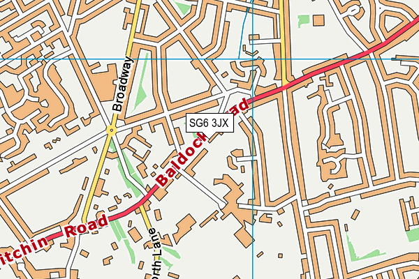 SG6 3JX map - OS VectorMap District (Ordnance Survey) SG6 3JX map - OS VectorMap District (Ordnance Survey)