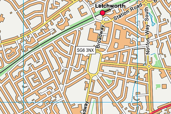 SG6 3NX map - OS VectorMap District (Ordnance Survey)