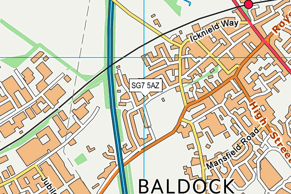 SG7 5AZ map - OS VectorMap District (Ordnance Survey) SG7 5AZ map - OS VectorMap District (Ordnance Survey)