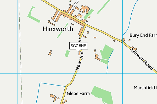 SG7 5HE map - OS VectorMap District (Ordnance Survey) SG7 5HE map - OS VectorMap District (Ordnance Survey)