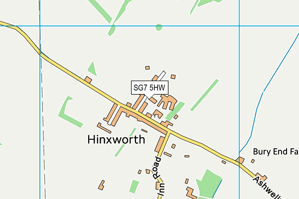 SG7 5HW map - OS VectorMap District (Ordnance Survey)