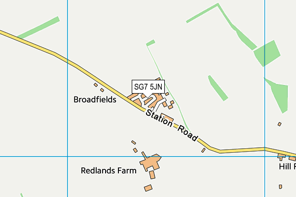 SG7 5JN map - OS VectorMap District (Ordnance Survey)