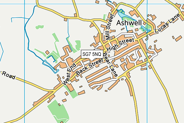 SG7 5NQ map - OS VectorMap District (Ordnance Survey)
