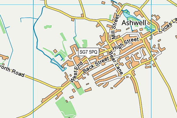 SG7 5PQ map - OS VectorMap District (Ordnance Survey)