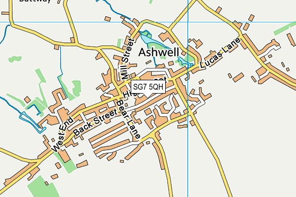 SG7 5QH map - OS VectorMap District (Ordnance Survey)