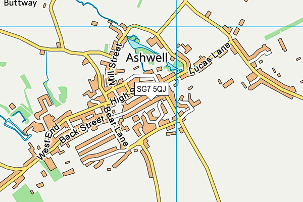 SG7 5QJ map - OS VectorMap District (Ordnance Survey)