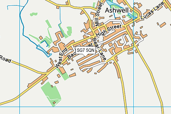 SG7 5QN map - OS VectorMap District (Ordnance Survey)