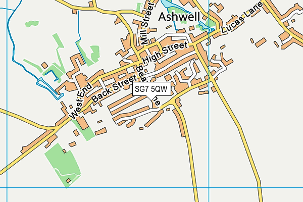 SG7 5QW map - OS VectorMap District (Ordnance Survey)