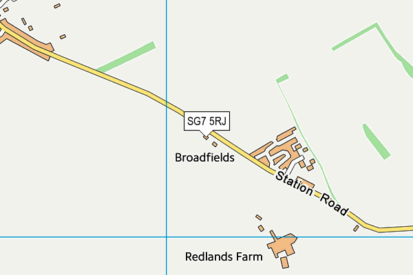 SG7 5RJ map - OS VectorMap District (Ordnance Survey) SG7 5RJ map - OS VectorMap District (Ordnance Survey)
