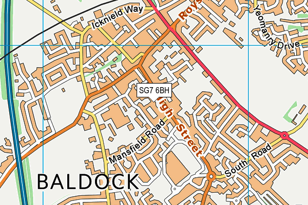 SG7 6BH map - OS VectorMap District (Ordnance Survey) SG7 6BH map - OS VectorMap District (Ordnance Survey)